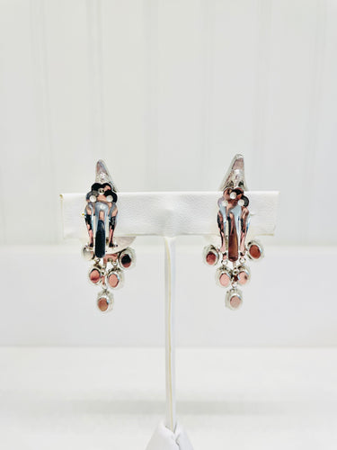 Silver Mesh and Rhinestone Necklace Earring Set Jewelry Bloomers and Frocks